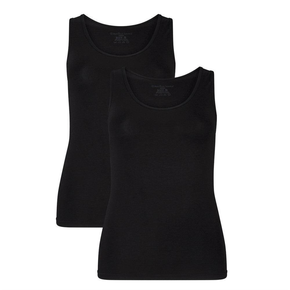 Bambus Tanktops 2-pak - produktbillede sort