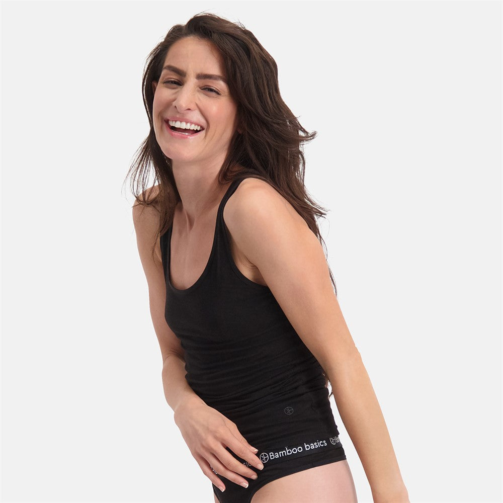 Bambus Tanktops 2-pak - fra siden sort