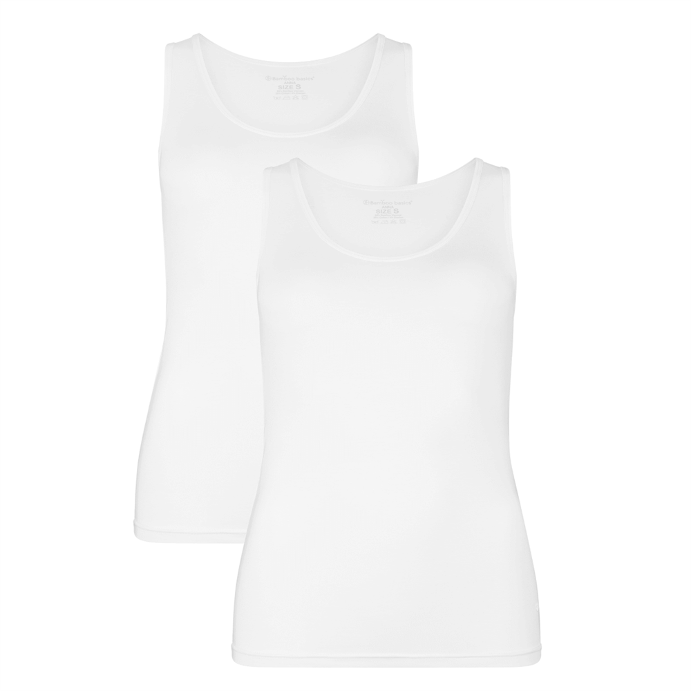Bambus Tanktops 2-pak - produktbillede hvid