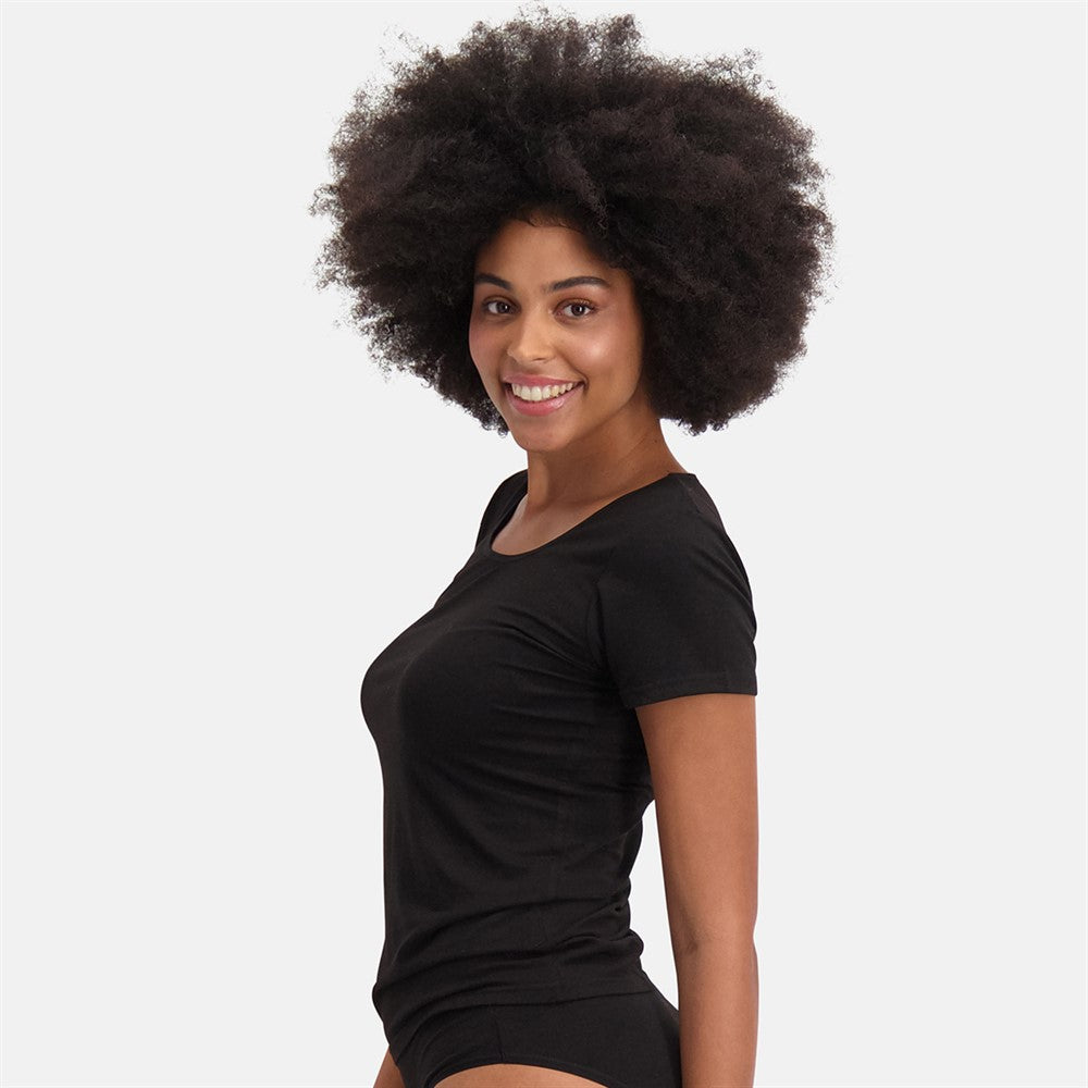 Bambus T-shirts med Rund Hals 2-pak - fra siden sort