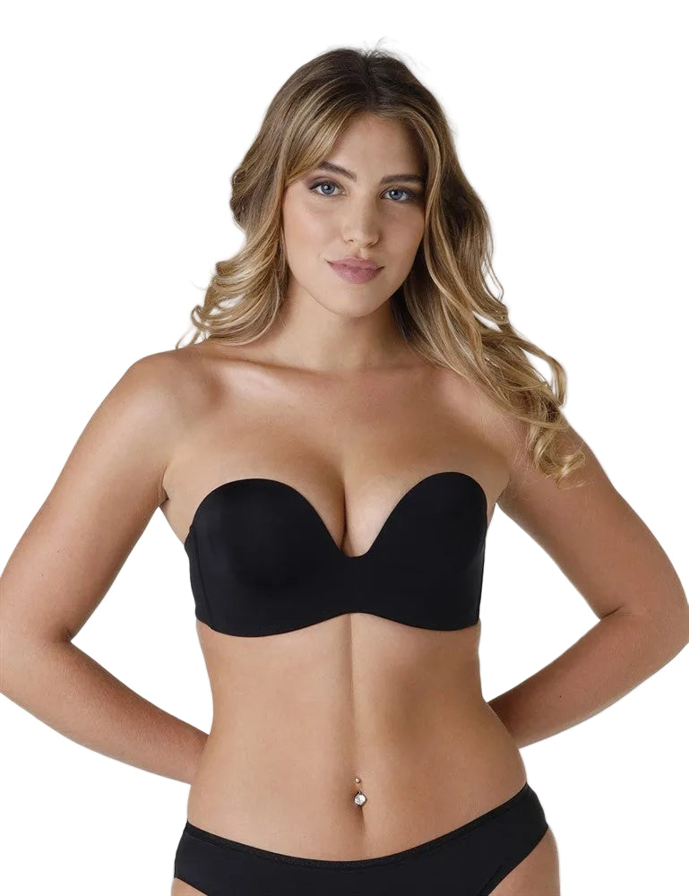 Wonderbra Perfect Strapless BH - forfra sort