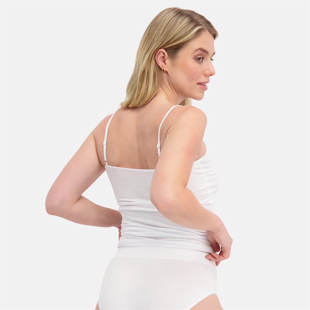 Bambus Spaghettitoppe 2-pak - bagfra hvid